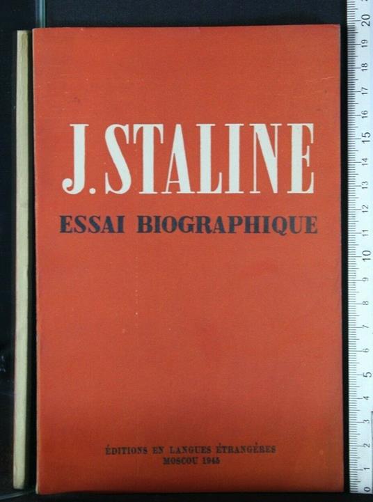 J. Staline Essai Biographique - copertina