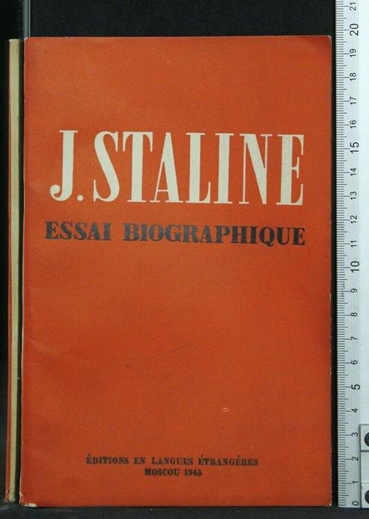 J. Staline Essai Biographique - copertina