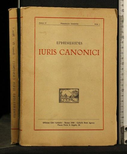 Ephemerides Iuris Canonici Annus Iv Num 1 - copertina
