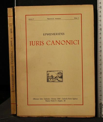 Ephemerides Iuris Canonici Annus V/N 1 - copertina