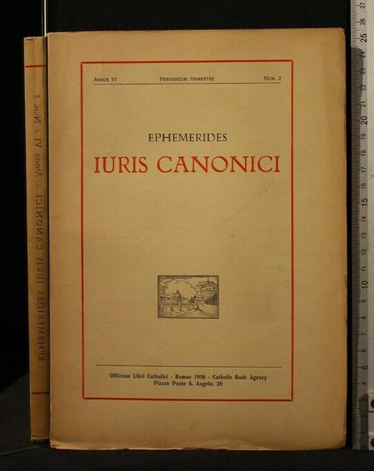 Ephemerides Iuris Canonici Annus Vi/N 2 - copertina