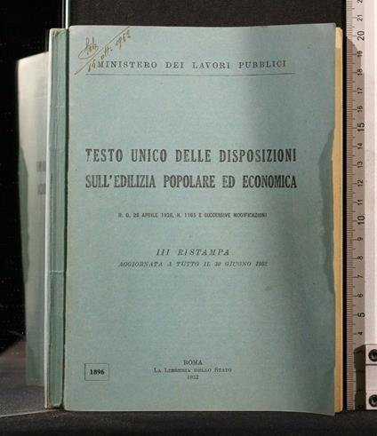 Testo Unico Delle Disposizioni Sull'Edilizia Popolare Ed - copertina