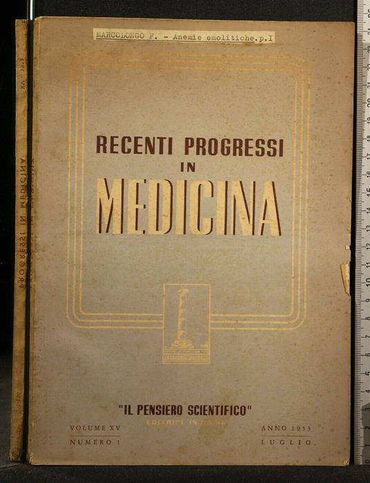 Recenti Progressi in Medicina Vol.Xv Numero 1, Luglio - copertina