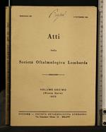 Atti Della Società Oftalmologica Lombarda Volume 10 (Nuova