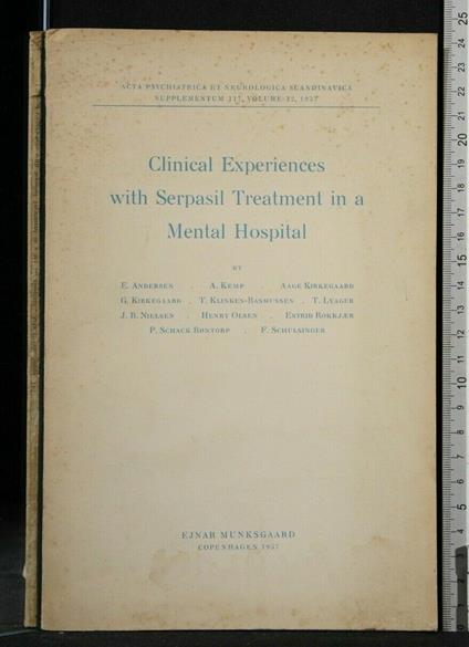 Clinical Experiences With Serpasil Treatment in a Mental - copertina