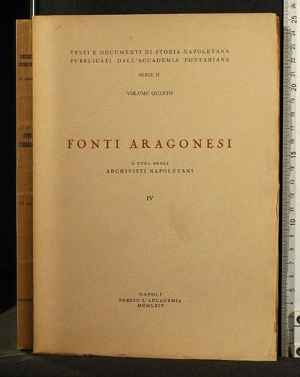 Fonti Aragonesi Volume Iv - copertina