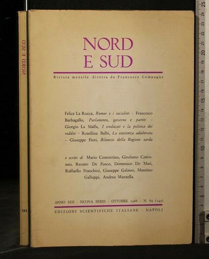 Nord e Sud Anno Xiii Nuova Serie Ottobre 1966 N. 82 (143) - copertina