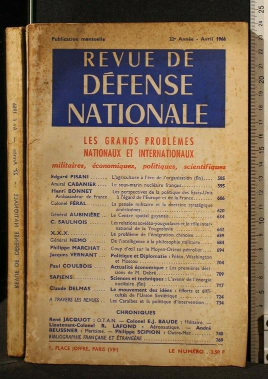 Revue De Defense Nationale Aprile 1966 - copertina