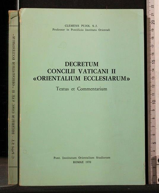 Decretum Concilii Vaticani Ii "Orientalium Ecclesiarum" - copertina