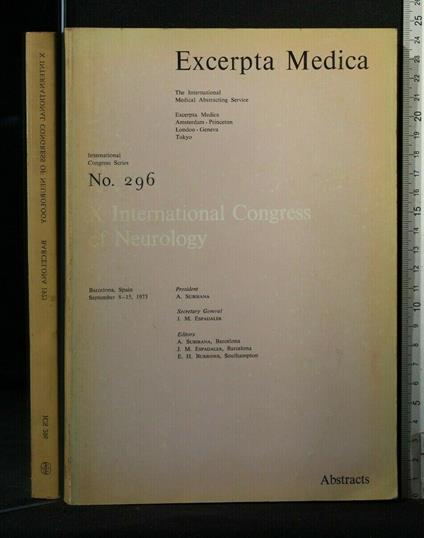 X International Congress Of Neurology N. 296 - copertina