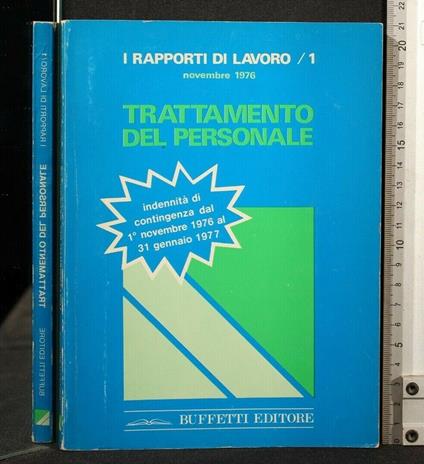 I Rapporti di Lavoro 1 Trattamento Del Personale - copertina