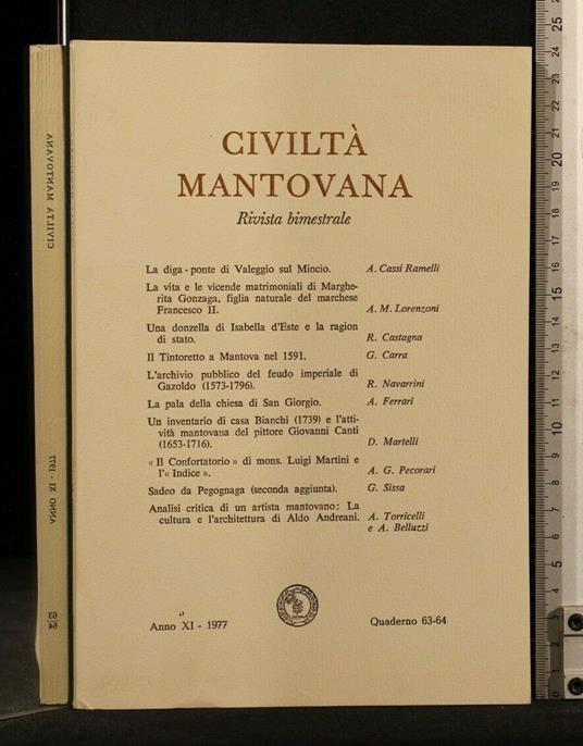 Civiltà Mantovana Rivista Bimestrale Anno Xi 1977 N 63/64 - copertina