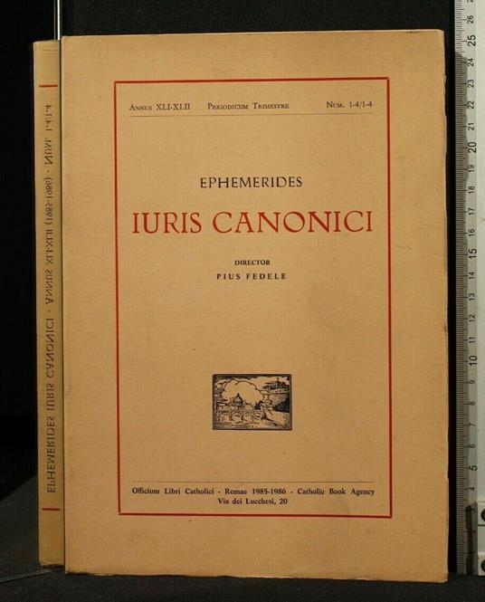 Ephemerides Iuris Canonici Annus Xli-Xlii/N 1-4/1-4 - copertina