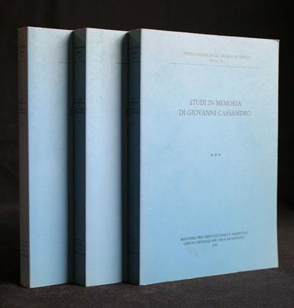 Studi in Memoria di Giovanni Cassandro Vol 1, 2, 3 - copertina