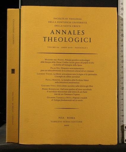 Annales Theologici Volume 24 Anno 2010 Fascicolo I - copertina