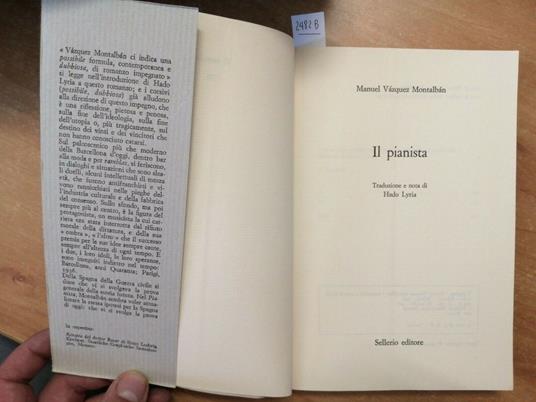 Manuel Vazquez Montalban - Il Pianista - Sellerio - 1991 - Romanzo - Manuel Vázquez Montalbán - copertina