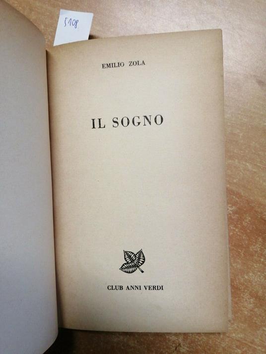 Emilio Zola - Il Sogno - 1965 - Cino Del Duca - Club Anni Verdi - Émile Zola - copertina