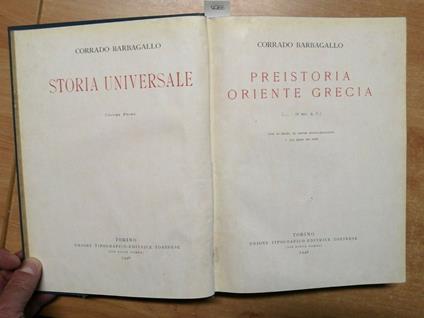 Storia Universale 1: Preistoria Oriente Grecia - Barbagallo - 1946 - Utet - Corrado Barbagallo - copertina