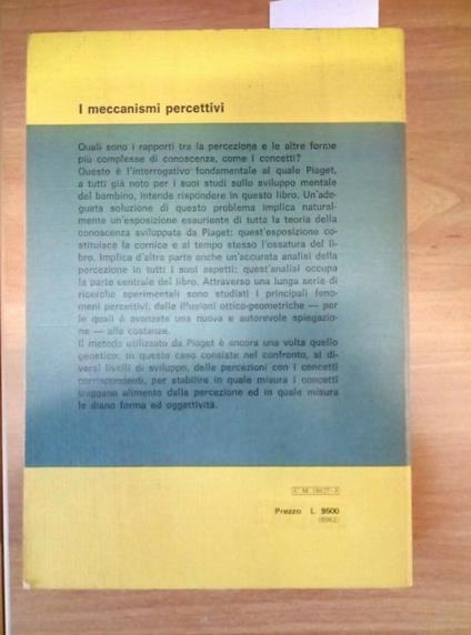 I Meccanismi Percettivi - Jean Piaget 1980 Giunti Barbera Psicologia - 558 - Jean Piaget - copertina