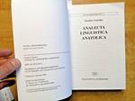 Analecta Linguistica Anatolica - Onofrio Carruba - 1997 Storia Filologia