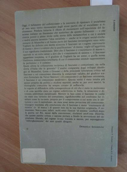 Fascismo Controrivoluzione Imperfetta - Domenico Settembrini 1978 Sansoni - Domenico Settembrini - copertina