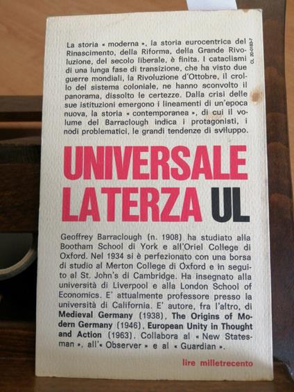 Guida Alla Storia Contemporanea - Geoffrey Barraclough 1971 Laterza - Geoffrey  Barraclough - Libro Usato - Laterza 