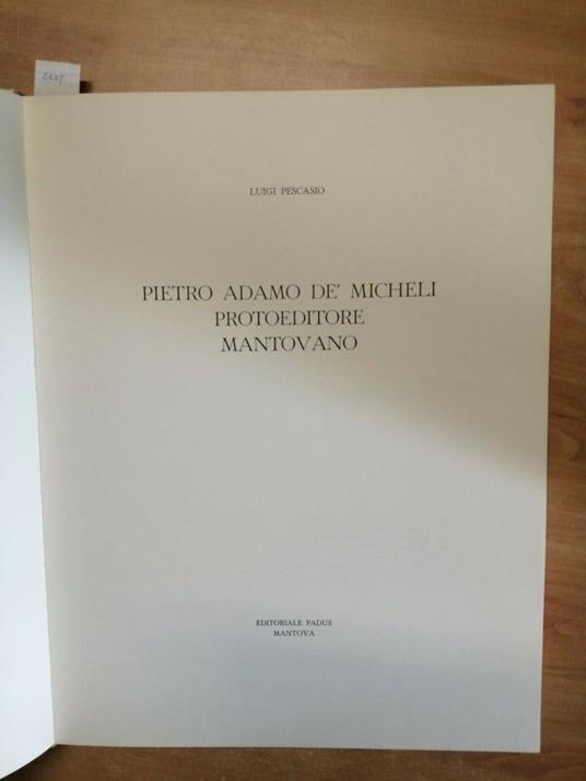 Luigi Pescasio - Pietro Adamo De Micheli Protoeditore Mantovano - 1972 - - Luigi Pescasio - copertina