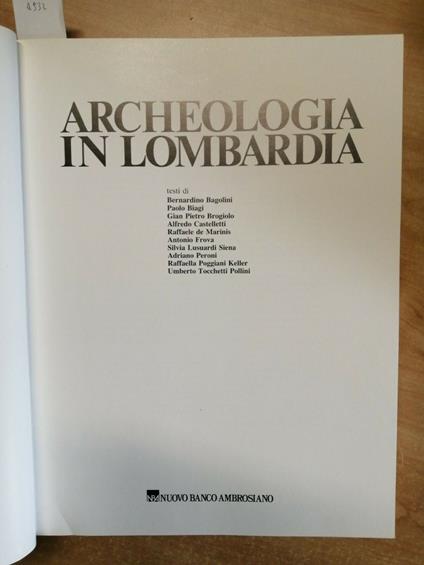 Archeologia In Lombardia - Nuovo Banco Ambrosiano - 1982 - Custodia Cart. - Autori Vari - copertina