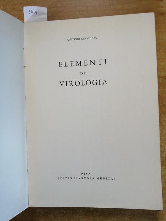 Antonio Spanedda - Elementi Di Virologia 1964 Omnia Medica Virus Tumori - Antonio M. Spanedda - copertina