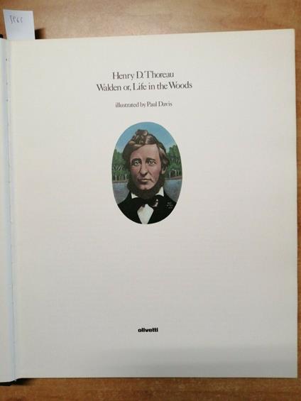 Walden Or, Life In The Woods - Thoreau Henry D. - 1Ed. - Olivetti - 1976 - Henry Thoreau - copertina