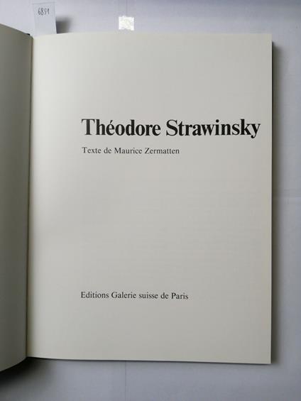 Theodore Strawinsky - Maurice Zermatten 1984 Editions Galerie Suisse Paris( - Maurice Zermatten - copertina