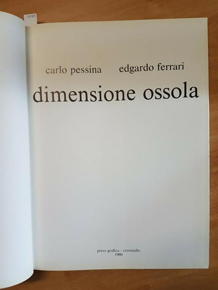 Carlo Pessina Edgardo Ferrari - Dimensione Ossola 1980 Crusinallo - copertina