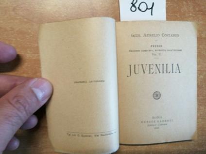 Gius. Aurelio Costanzo - Juvenilia Poesie - Oreste Garroni - 1910 - - copertina