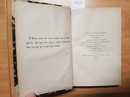 Oza Giuntini - Epistolario Completo Di Giuseppe Giusti 1894 Napoli - copertina