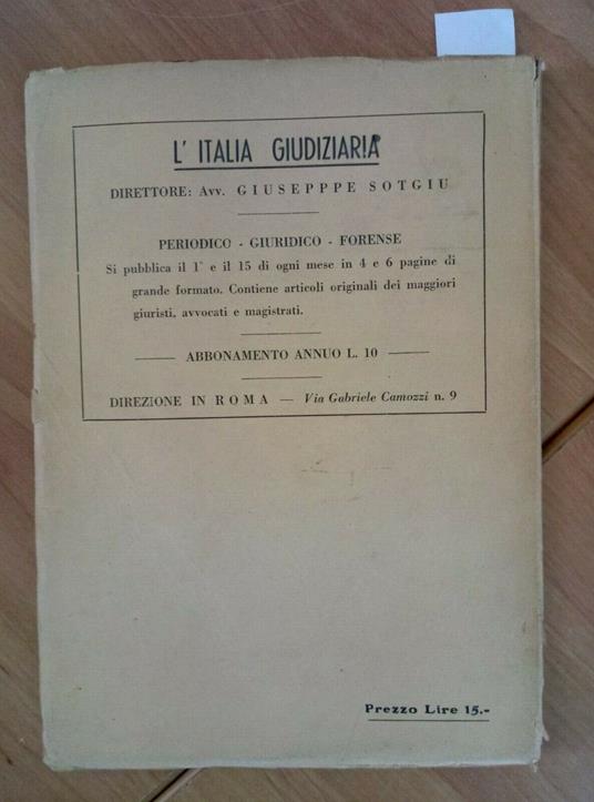 Giuseppe Sotgiu - La Nazione In Guerra 1933 L'Italia Giudiziaria - Giuseppe Sotgiu - copertina