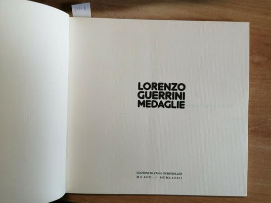 Lorenzo Guerrini - Medaglie - 1982 - Scheiwiller - Lorenzo Guerrini - copertina