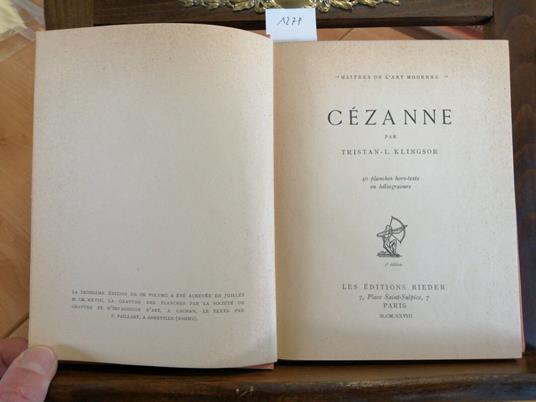 Maitres De L'Art Moderne - Cezanne - Tristan Klingsor 1928 Rieder Editeurs - Tristan Klingsor - copertina