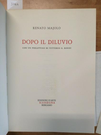 Renato Majolo - Dopo Il Diluvio - 1972 Edizioni D'Arte Rassegna + Gadget - Renato Majolo - copertina