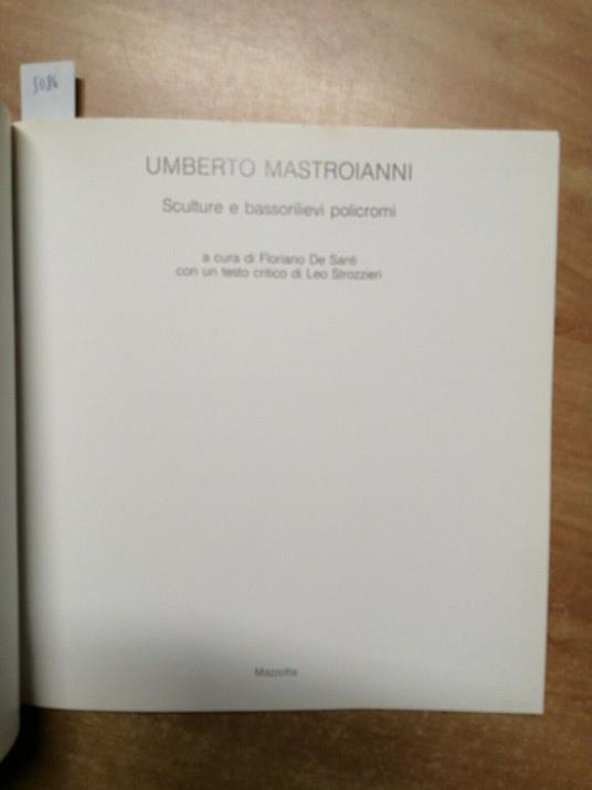 Umberto Mastroianni - Sculture E Bassorilievi - Catalogo - 1988 Mazzotta - Umberto Mastroianni - copertina