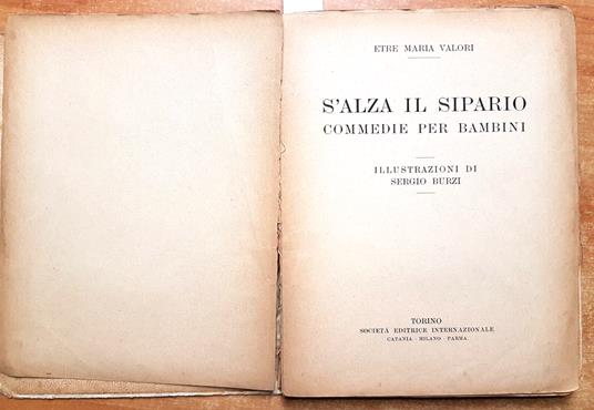 Salza Il Sipario - Etre Maria Valori - Illustrazioni Burzi - Anni '30? - - Etre Maria Valori - copertina