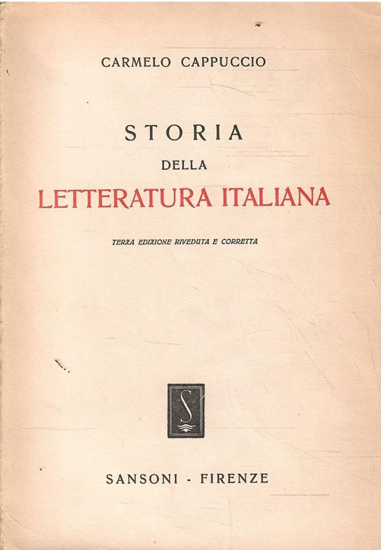 Storia Della Letteratura Italiana - Carmelo Cappuccio - copertina