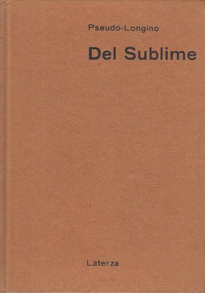 Del sublime - Pseudo Longino - copertina