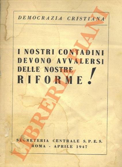 I nostri contadini devono avvalersi delle nostre RIFORME ! - copertina