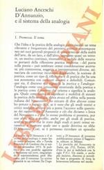 D'Annunzio e il sistema della analogia