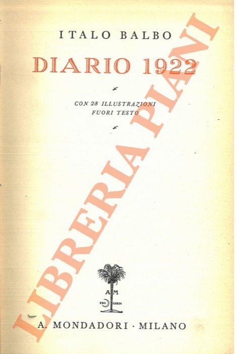 Diario 1922. - Italo Balbo - copertina