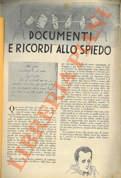 Documenti e ricordi allo spiedo - Antonio Baldini - copertina