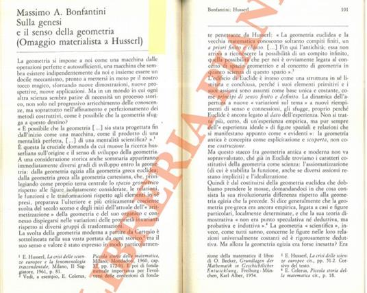 Sulla genesi e il senso della geometria (Omaggio materialista a Husserl) - Massimo A. Bonfantini - copertina