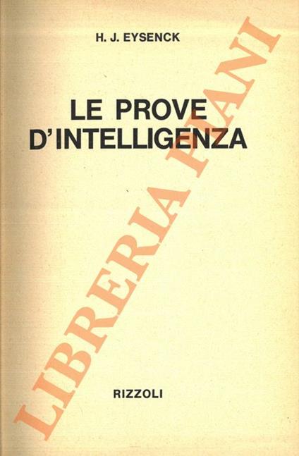 Le prove d’intelligenza - Hans J. Eysenck - copertina