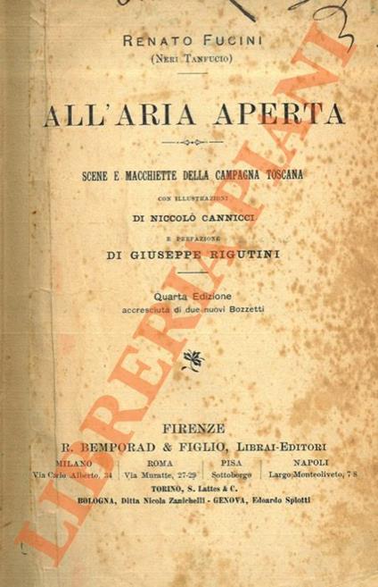 All'aria aperta. Scenette e macchiette della campagna toscana. - Renato Fucini - copertina