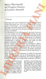 Sul Progetto Estetico di Luciano Anceschi